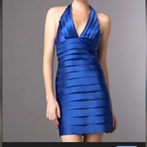 BCBGMaxAzria Royal Blue Halter Dress